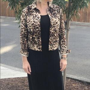 Leopard Print Denim Jacket